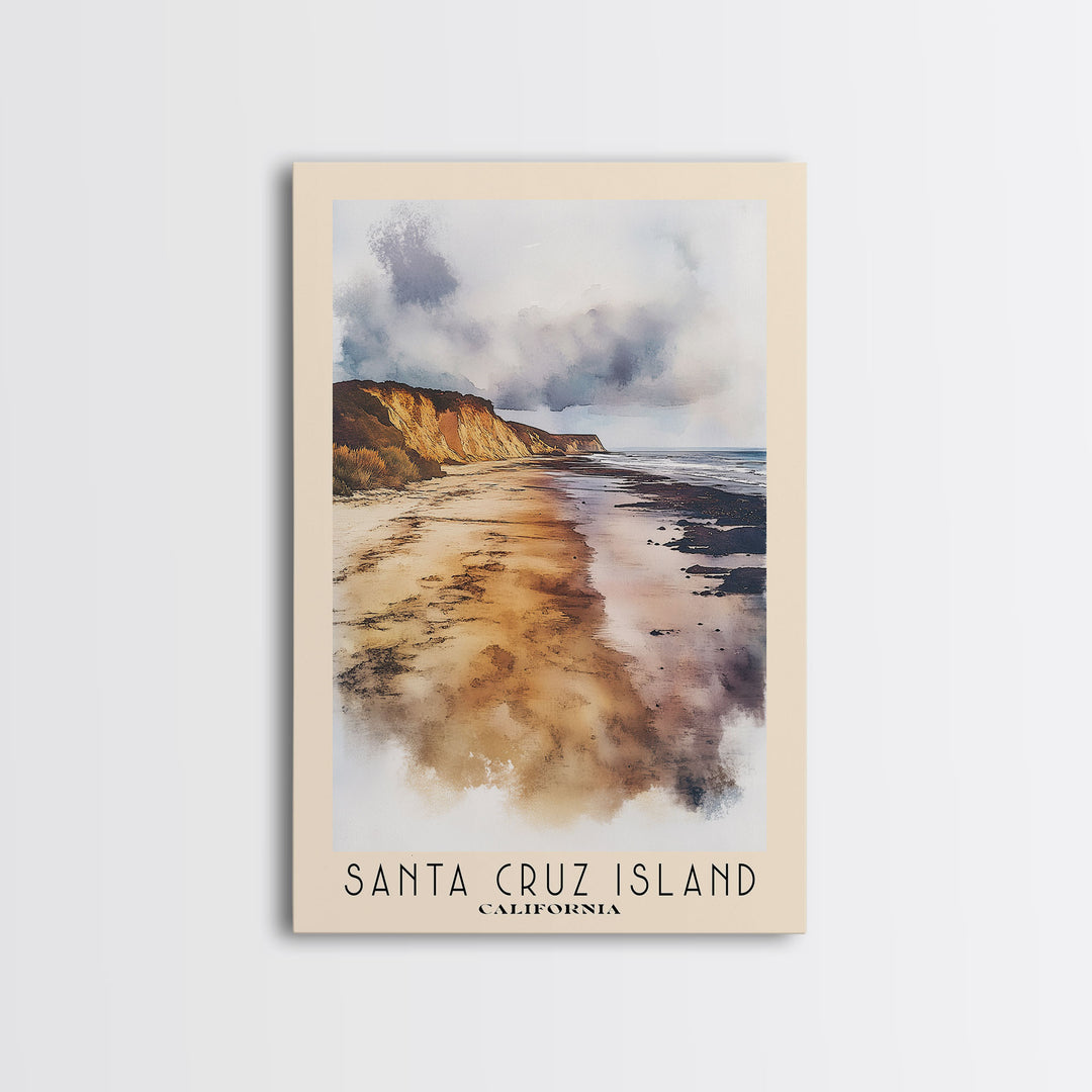 Santa Cruz Island, California Watercolor Print, Vacation Gift, California Wall Art, Beach Painting, Beach Decor, Beach Or Lakehouse Art