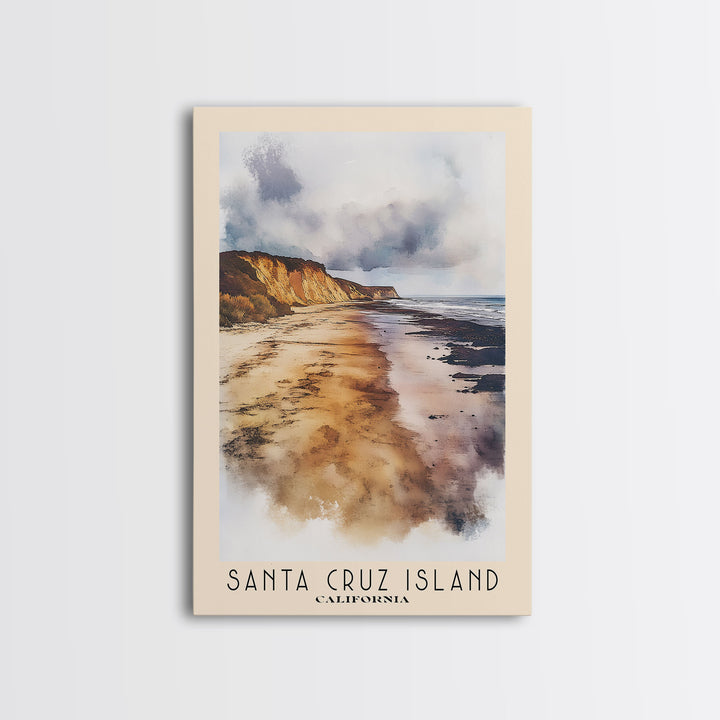 Santa Cruz Island, California Watercolor Print, Vacation Gift, California Wall Art, Beach Painting, Beach Decor, Beach Or Lakehouse Art