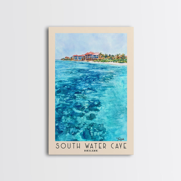 South Water Caye, Belize Watercolor Print, Vacation Gift, Belize Wall Art, Beach Painting, Beach Decor, Beach Or Lakehouse Art