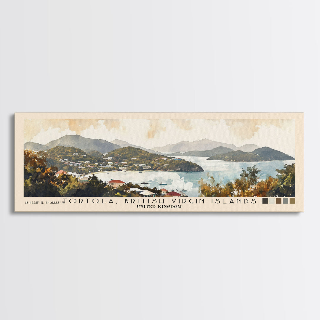 Tortola, British Virgin Islands , United Kingdom Watercolor Print, Vacation Gift, United Kingdom Wall Art, Beach Painting, Beach Decor, Beach Or Lakehouse Art
