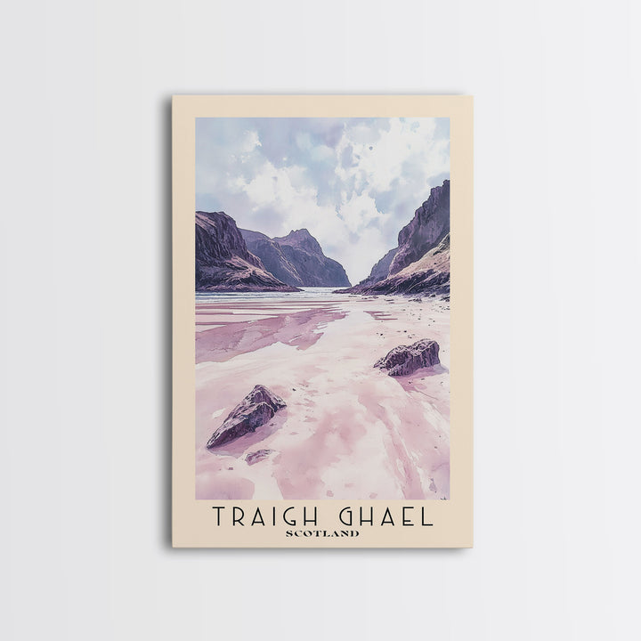 Traigh Ghael, Scotland Watercolor Print, Vacation Gift, Scotland Wall Art, Beach Painting, Beach Decor, Large Wall Art, Wood Frame Art
