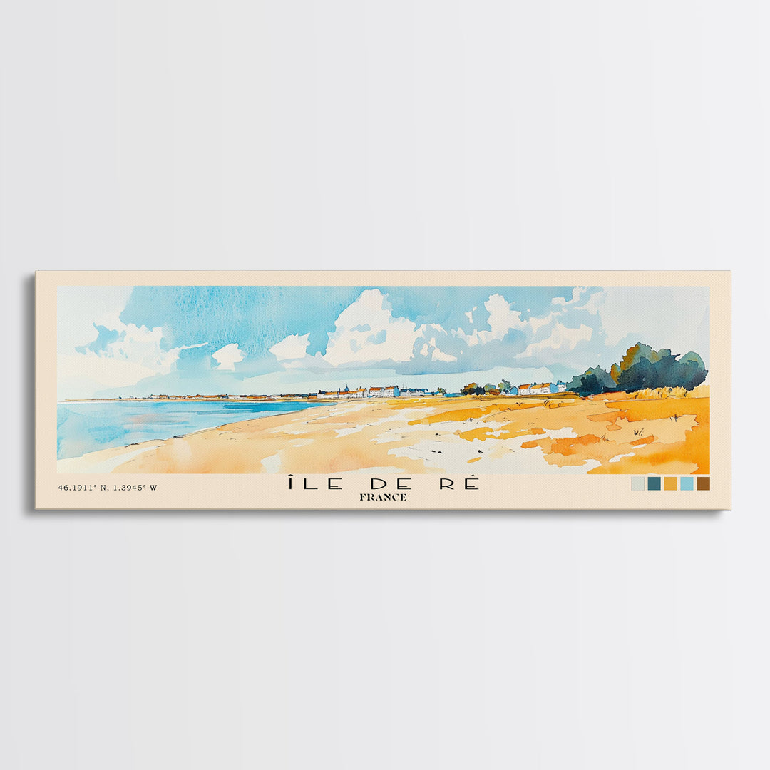 Île de Ré, France Watercolor Beach Print, Vacation Gift, France Wall Art, Beach Painting, Beach Decor, Beach Painting