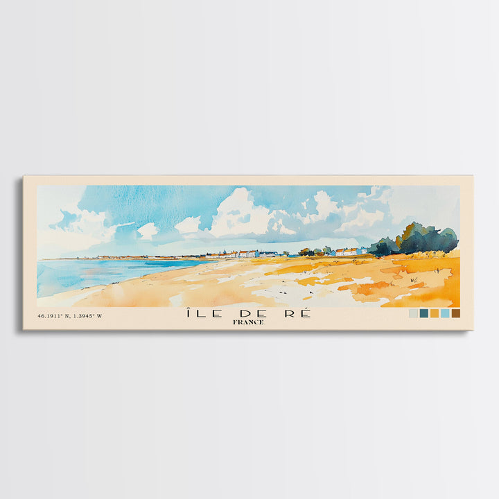 Île de Ré, France Watercolor Beach Print, Vacation Gift, France Wall Art, Beach Painting, Beach Decor, Beach Painting