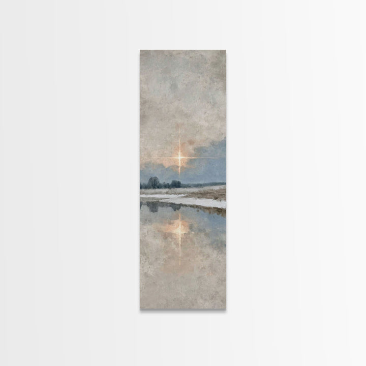 The Guiding Star - Framed Canvas Print - Tall Narrow Wall Art - Christian Wall Art - Christian Art Canvas - Jesus Painting - Christmas Art