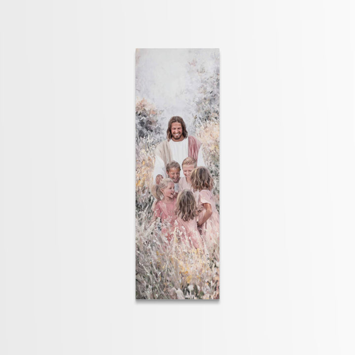 Children Of Hope | Framed Canvas Print | Tall Skinny Art Print | Christian Wall Art | Christmas Art | Christian Art Canvas | Jesus Painting