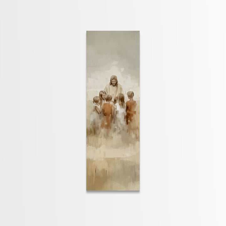 Gathering Of Joy – Framed Canvas Print – Skinny Art – Christian Art Canvas – Jesus Painting – Christmas Art – Christian Wall Art