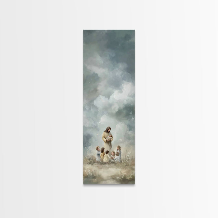 Radiant Garden Grace – Framed Canvas Print – Skinny Art – Jesus Painting – Christian Christmas Art – Christian Art Canvas – Christian Wall