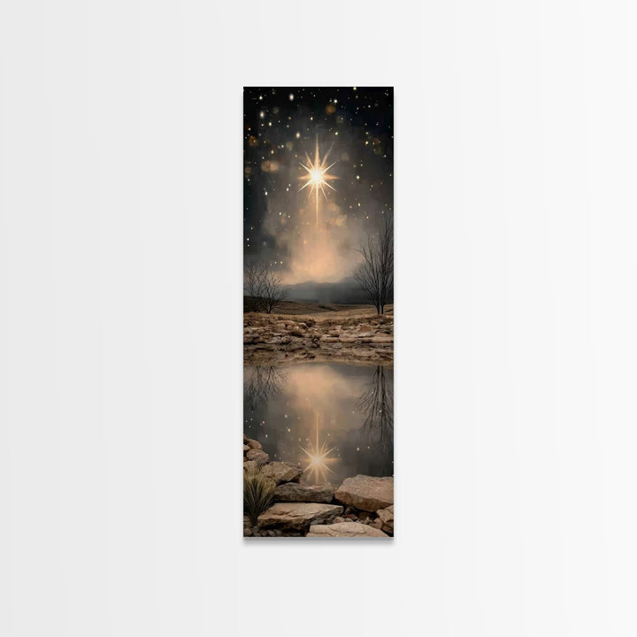 Night of Glory - Framed Canvas Print - Skinny Art - Christian Art Canvas - Christian Wall Art - Jesus Christmas Art - Christmas Art