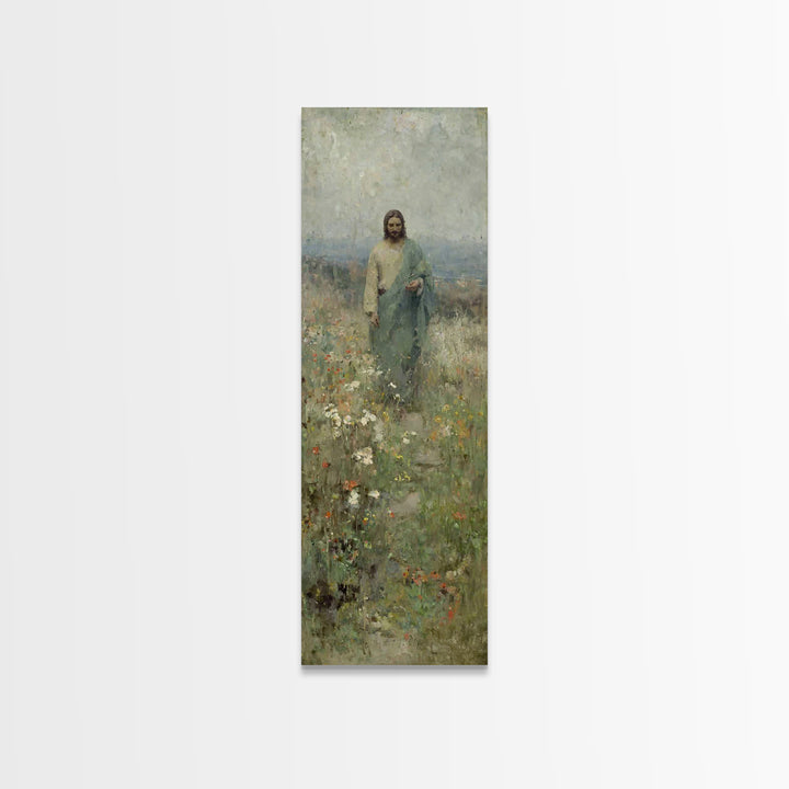 Peaceful Shepherd – Framed Canvas Print – Narrow Art – Christian Wall Art – Jesus Painting – Christian Art Canvas – Christian Decor