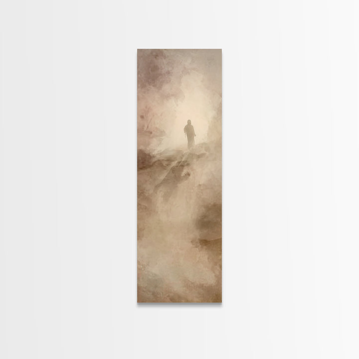 Silent Ascension | Framed Canvas Print | Tall Narrow Wall Art | Christian Art Canvas | Christian Wall Art | Jesus Painting