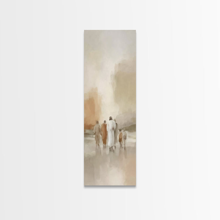 Gathered In Light, Framed Canvas Print, Narrow Art, Christian Wall Art, Jesus Painting, Christian Art Canvas, Christian Gift