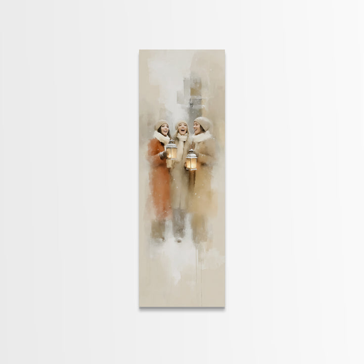 Soft Snow Choir – Framed Canvas Print – Christian Wall Art – Christmas Art Canvas – Christian Christmas Art – Tall Narrow Wall Art – Christ