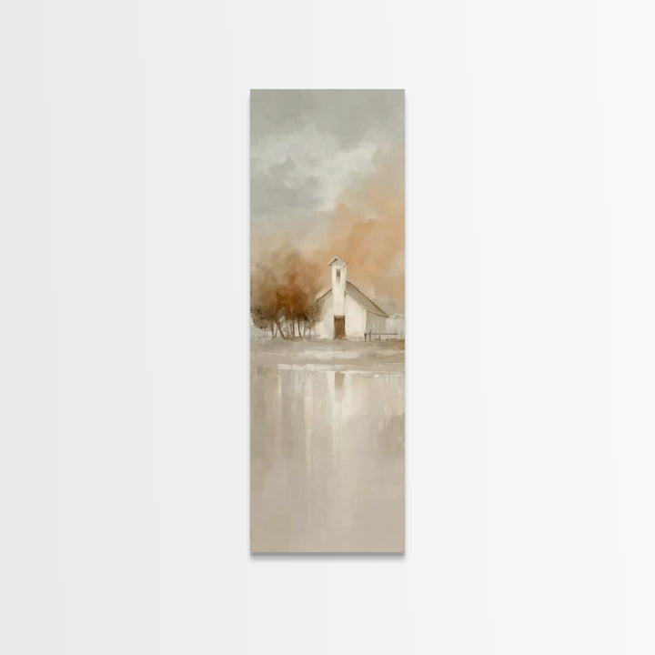 Autumn Chapel Grace – Framed Canvas Print – Christian Art Canvas – Modern Christian Art – Christian Wall Art – Tall Skinny Art Print – Chri