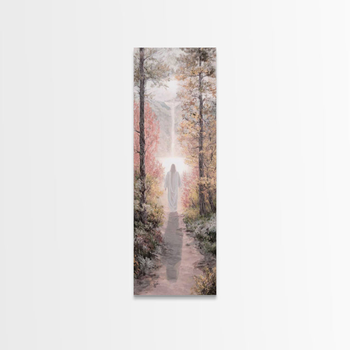 Walk Of Grace | Framed Canvas Print | Christian Wall Art | Skinny Art | Modern Christian Art | Jesus Painting | Christian Christmas Art