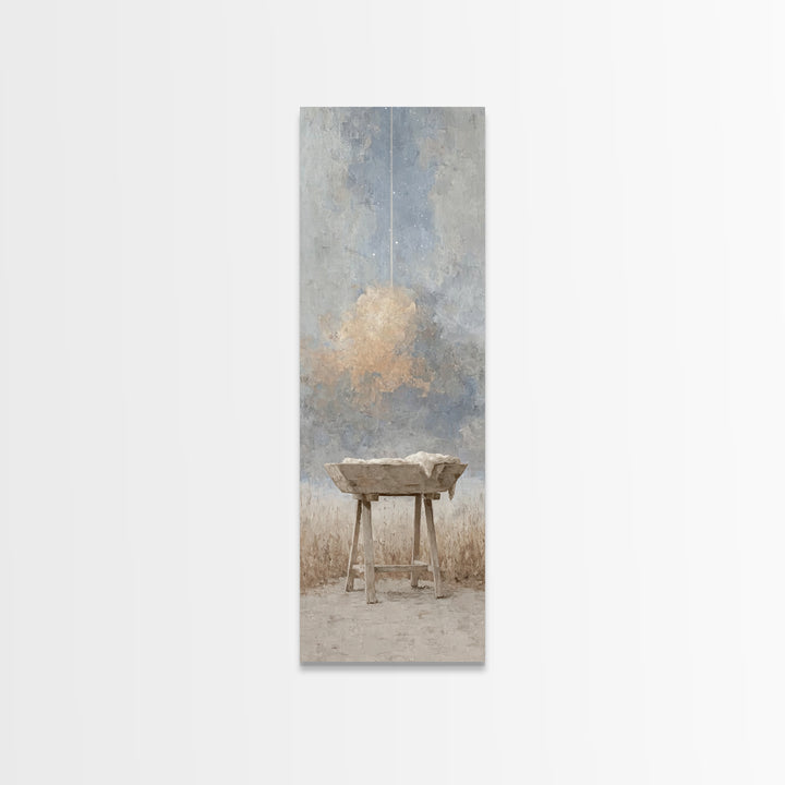 Starborn Hope | Framed Canvas Print | Christian Art Canvas | Narrow Art | Christian Christmas Art | Modern Christian Art | Christmas Wall A