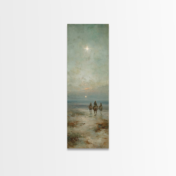 Desert Star Rising – Framed Canvas Print – Christian Art Canvas – Tall Narrow Wall Art – Christmas Art Prints – Christian Wall Art – Moody