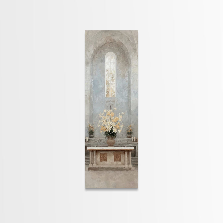 Sacred Stillness - Framed Canvas Print - Tall Skinny Art Print - Christian Art Canvas - Christian Wall Art - Christian Art - Christian Gift