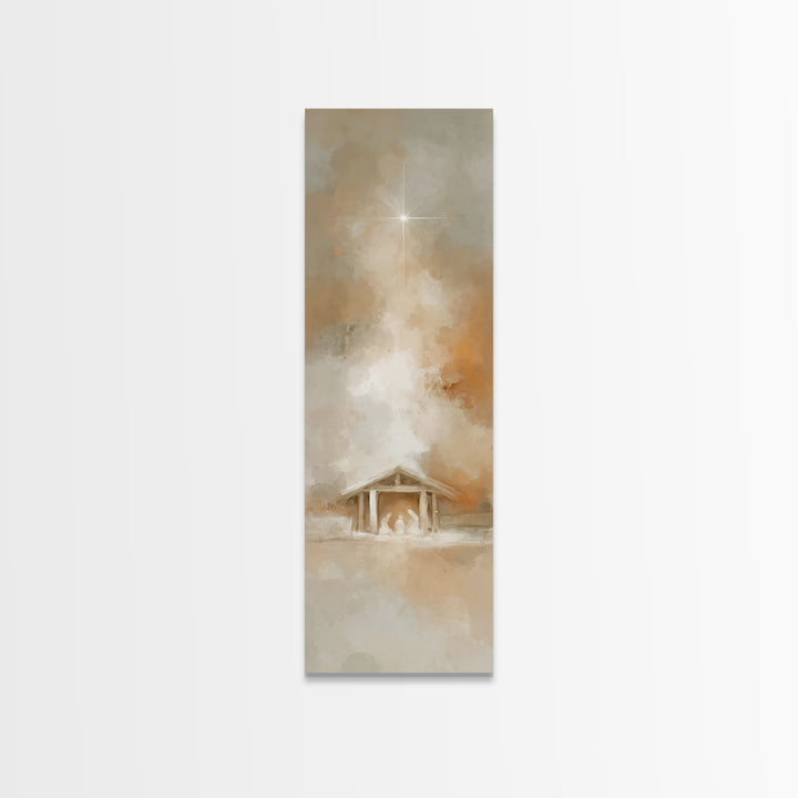 Star Of Bethlehem – Framed Canvas Print – Tall Narrow Wall Art – Christian Christmas Art – Christian Art Canvas – Christmas Wall Art – Chri