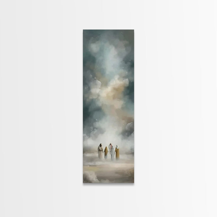 Celestial Gathering, Framed Canvas Print, Tall Skinny Art Print, Christian Art Canvas, Jesus Art Print, Christian Wall Art, Modern Christia