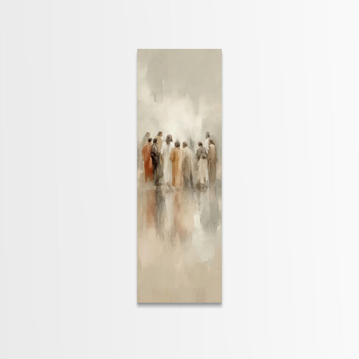 Circle Of Disciples – Framed Canvas Print – Tall Skinny Art Print – Christian Wall Art – Christian Art Canvas – Jesus Painting – Christian