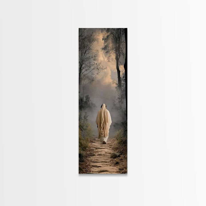 Solitary Path | Framed Canvas Print | Skinny Art | Christian Art Canvas | Jesus Art Print | Minimalist Christian Art | Christian Decor