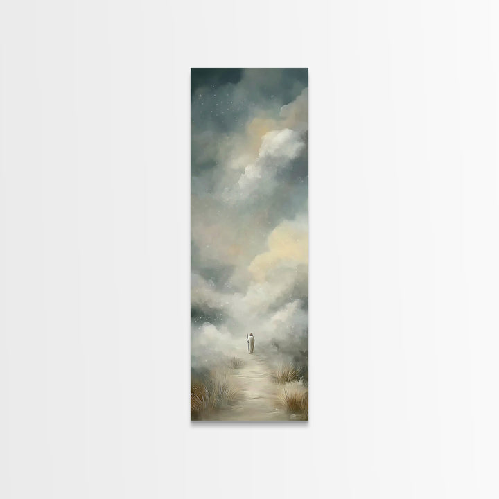 Lone Pilgrim – Framed Canvas Print – Narrow Art – Christian Painting – Jesus Canvas Art – Subtle Christian Art – Christian Christmas Art