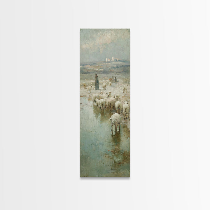 Star Of Bethlehem, Framed Canvas Print, Christian Wall Art, Christian Art Canvas, Jesus Painting, Narrow Art, Christian Christmas Art