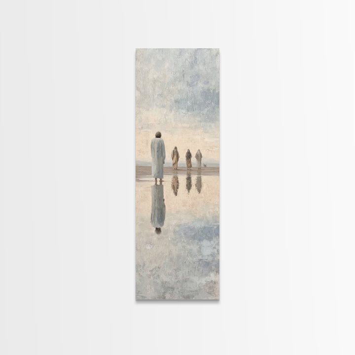 Distant Fellowship Light – Framed Canvas Print – Christian Wall Art – Christian Art Canvas – Jesus Painting – Tall Narrow Wall Art – Christ