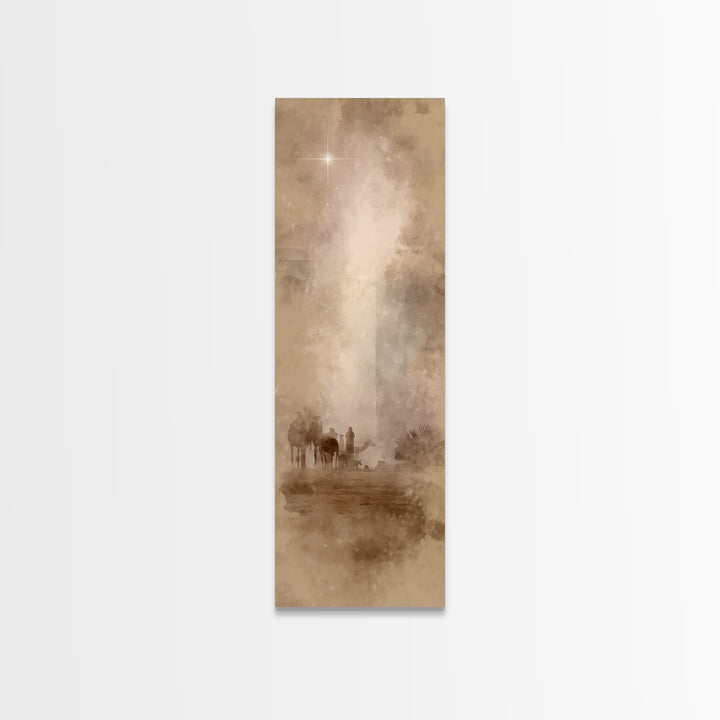 Desert Light Journey | Framed Canvas Print | Christian Wall Art | Christian Christmas Art | Narrow Art | Christian Art Canvas | Christmas A