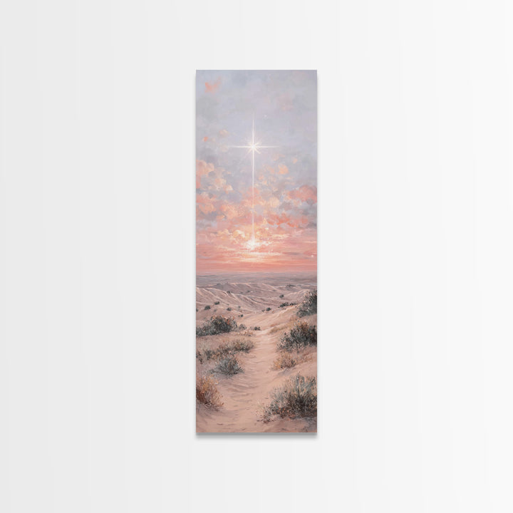 Radiant Desert Star, Framed Canvas Print, Christian Christmas Art, Christian Wall Art, Narrow Art, Christian Art Canvas, Christmas Art Prin