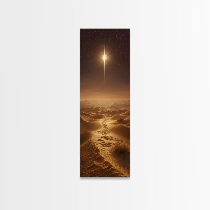 Wise Journey Star – Framed Canvas Print – Christian Art Canvas – Christmas Art – Christian Wall Art – Skinny Art – Christian Christmas Art