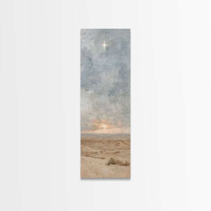 Horizon Star Peace, Framed Canvas Print, Christian Christmas Art, Christian Wall Art, Narrow Art, Christian Art Canvas, Christmas Wall Art