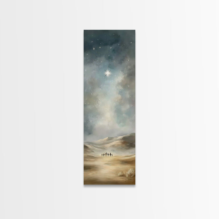 Starry Night Caravan – Framed Canvas Print, Skinny Art, Christian Wall Art, Christmas Art, Christian Art Canvas, Jesus Painting