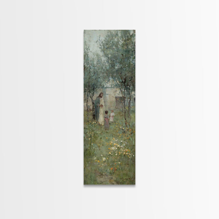 Garden of Peace – Framed Canvas Print | Narrow Art | Christian Art Print | Jesus Painting | Christian Decor | Subtle Christian Art