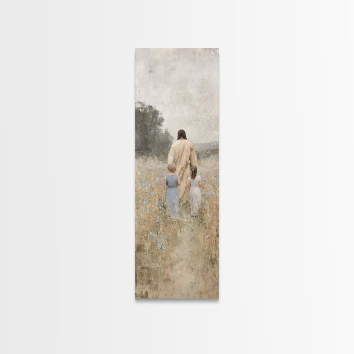 Fields of Mercy – Framed Canvas Print, Tall Skinny Art Print, Christian Art, Christian Wall Art, Jesus Painting, Christian Art Canvas
