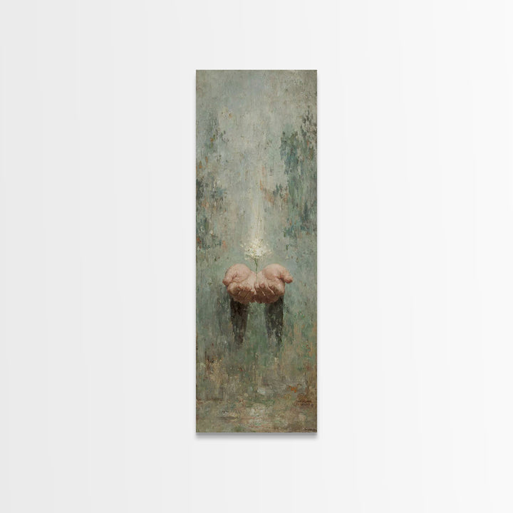 Bloom Of Grace – Framed Canvas Print – Skinny Art – Christian Wall Art – Christian Art Canvas – Vintage Christian Art – Christian Christmas