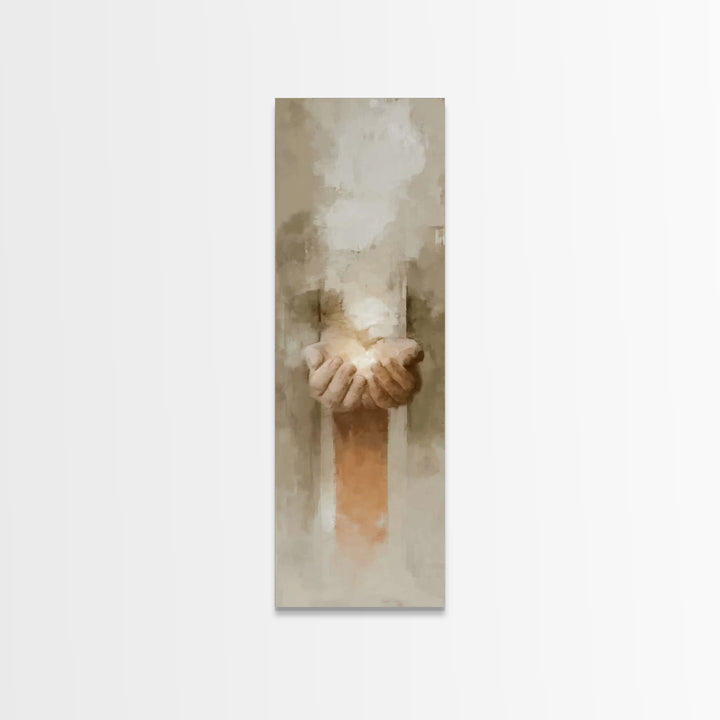 Gift Of Radiance – Framed Canvas Print – Tall Narrow Wall Art – Christian Art Canvas – Minimalist Christian Art – Christian Wall Art – Jesu