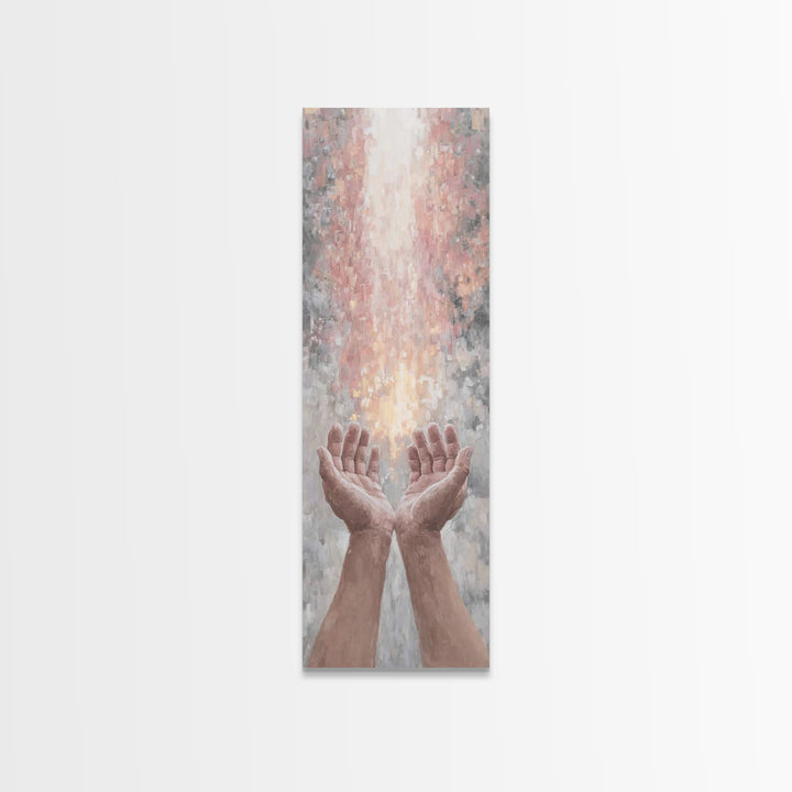 Hands Of Blessing – Framed Canvas Print – Skinny Art – Christian Art Canvas – Christian Painting – Christmas Art – Christian Wall Art
