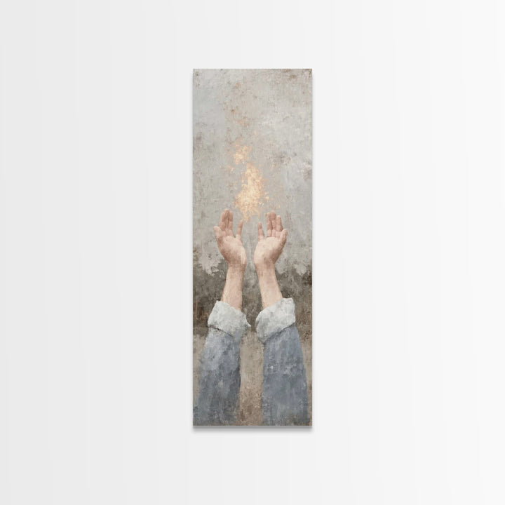 Hope In The Heavens – Framed Canvas Print – Tall Narrow Wall Art – Christian Art Print – Christian Wall Art – Jesus Painting – Christian De
