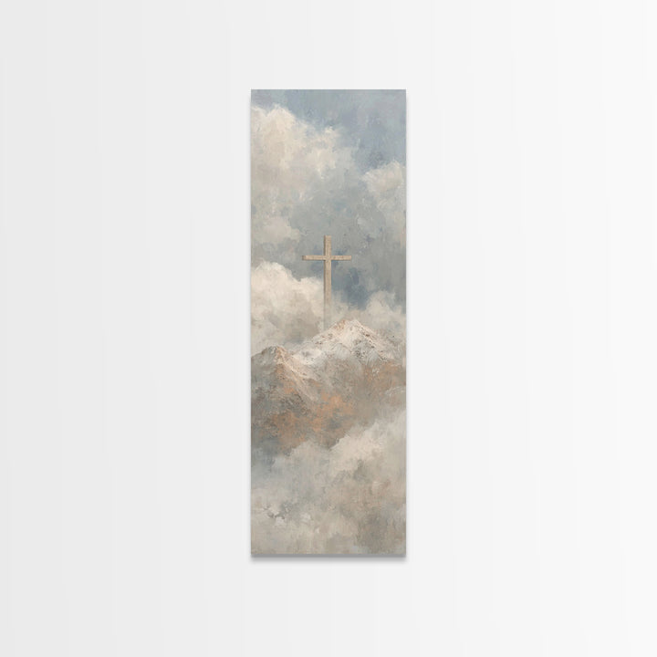 Summit Of Salvation – Framed Canvas Print – Narrow Art – Christian Art Canvas – Christian Painting – Christian Decor – Christian Christmas