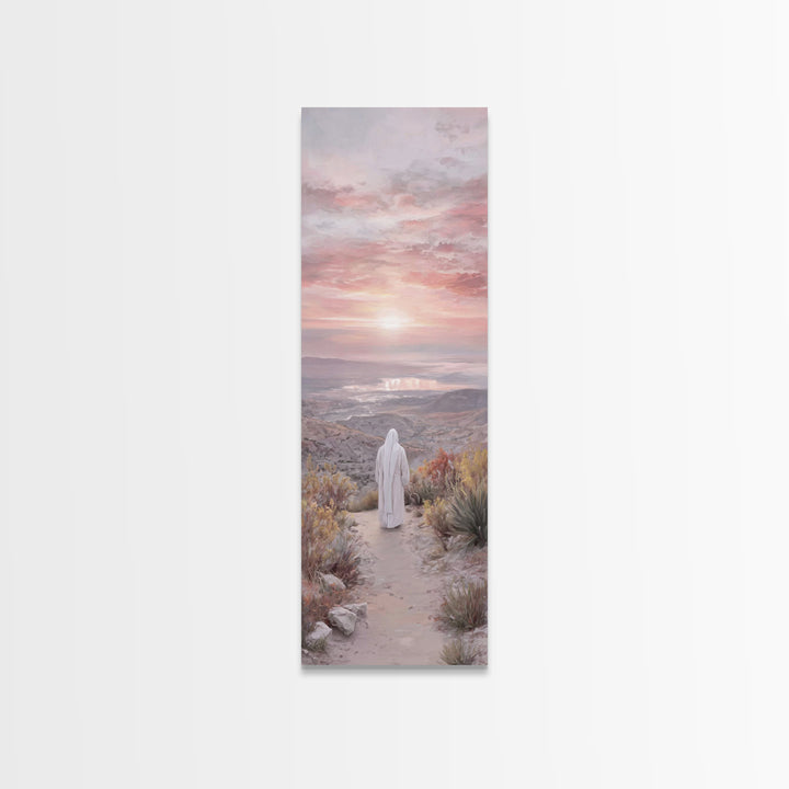 Valley Of Peace – Framed Canvas Print – Tall Narrow Wall Art – Christian Art – Christian Art Canvas – Jesus Painting – Christian Wall Art