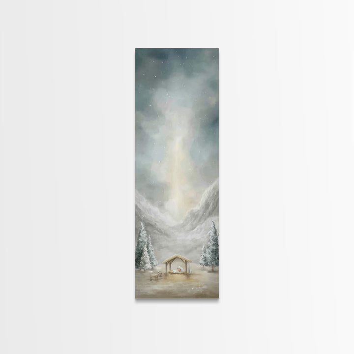Holy Night Sky - Framed Canvas Print - Christian Christmas Art - Christian Art - Skinny Art - Jesus Painting - Christian Art Canvas - Chris