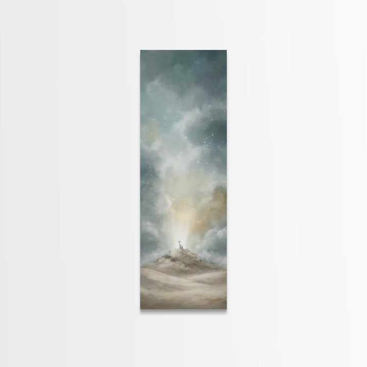 Hill Of Salvation – Framed Canvas Print – Narrow Art – Christian Wall Art – Christian Art – Christian Art Canvas – Christian Gift