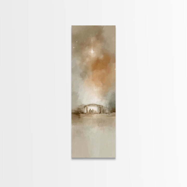 Star Of Bethlehem – Framed Canvas Print – Christian Art Canvas – Christian Christmas Art – Christian Wall Art – Skinny Art – Jesus Painting