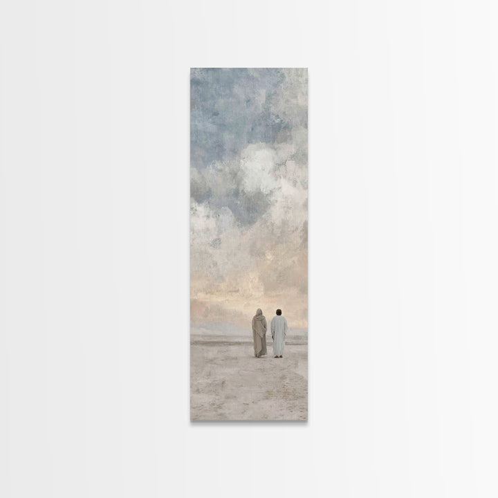 Walk In Faith – Framed Canvas Print – Tall Skinny Art Print – Christian Art – Christian Wall Art – Christian Art Canvas – Minimalist Christ