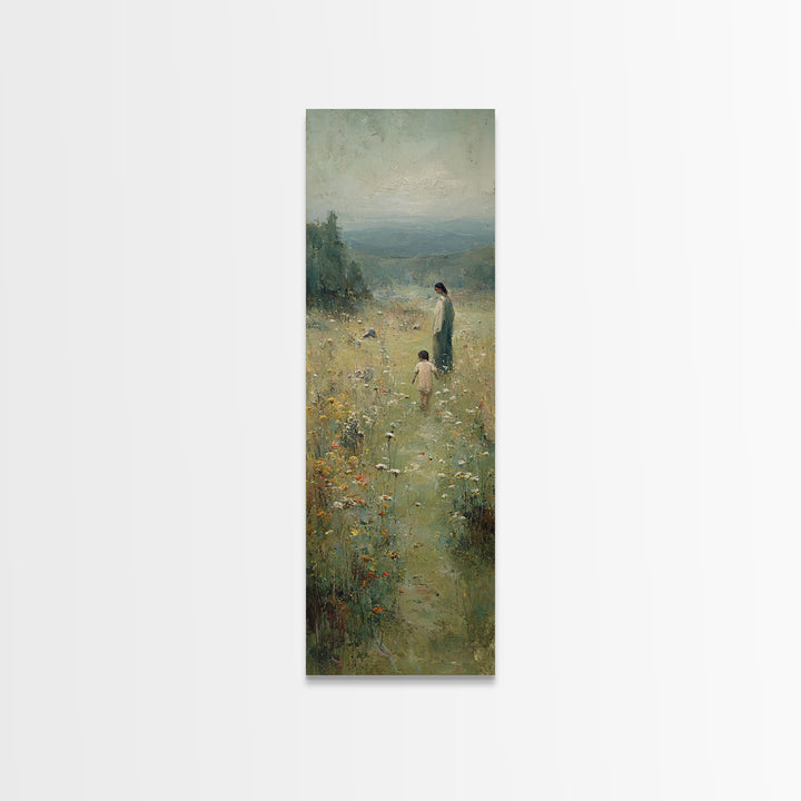 Garden Of Hope, Framed Canvas Print, Christian Wall Art, Jesus Painting, Christian Art Canvas, Tall Narrow Wall Art, Christian Decor