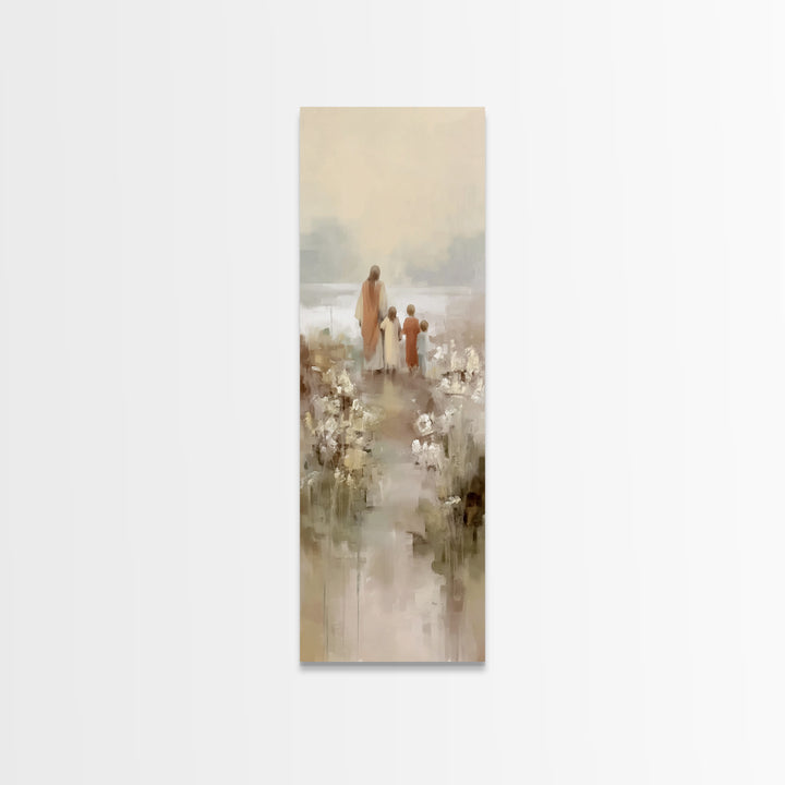 Fields Of Promise – Framed Canvas Print – Christian Wall Art – Christian Art Canvas – Jesus Painting – Tall Skinny Art Print