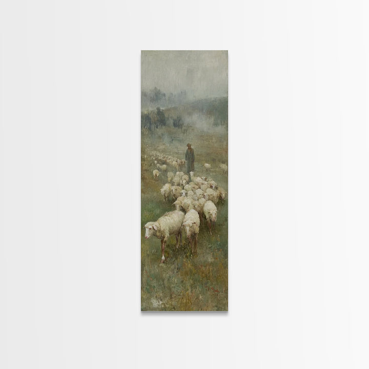 Gentle Shepherd Path – Framed Canvas Print – Christian Wall Art – Jesus Painting – Narrow Art – Christian Christmas Art – Christian Decor F