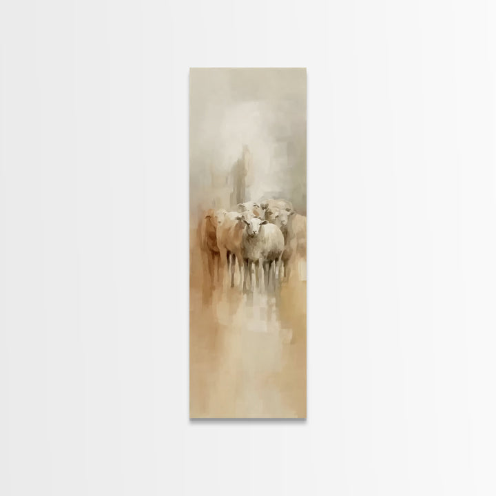 Holy Quiet Field | Framed Canvas Print | Christian Art Canvas | Tall Narrow Wall Art | Jesus Painting | Christian Christmas Art | Christian