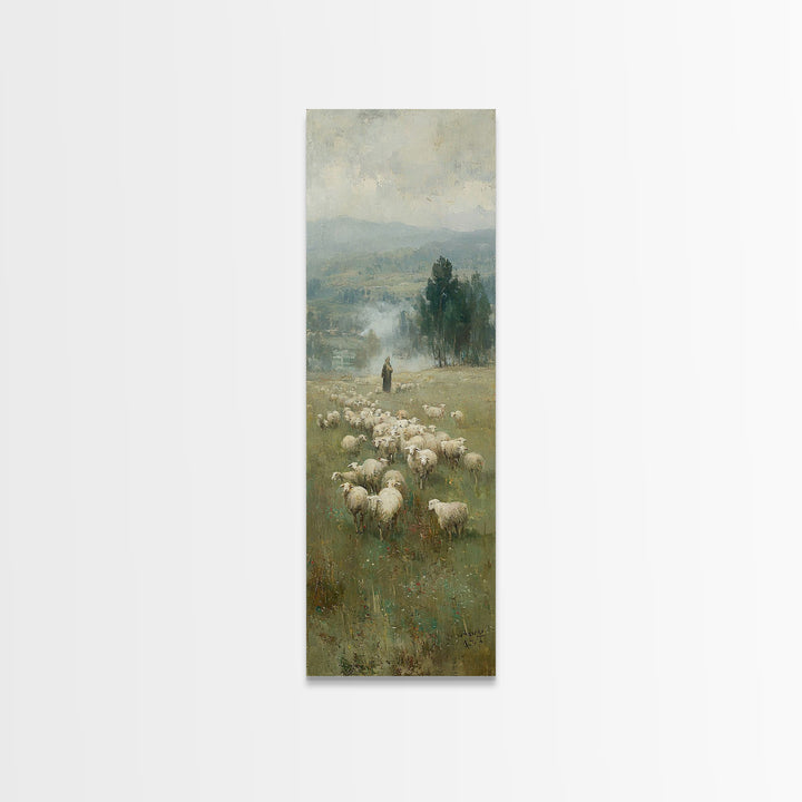 Blessed Quiet Hills – Framed Canvas Print – Christian Wall Art – Christian Art Canvas – Skinny Art – Jesus Christmas Art – Christian Decor